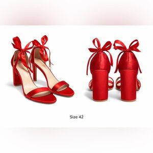 Elegant Red Satin Heels